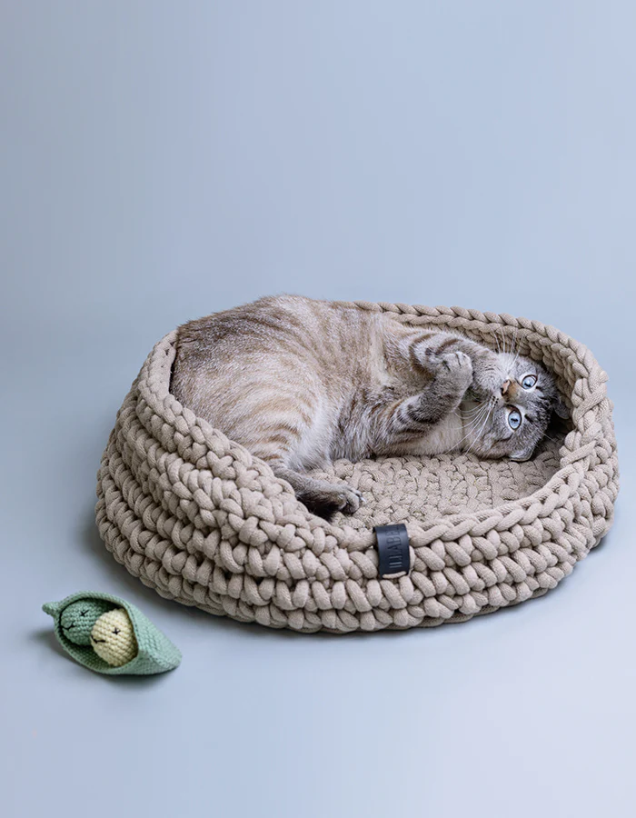Lillabel Cat Bed Made of Recycled Cotton Rope COTTON beige